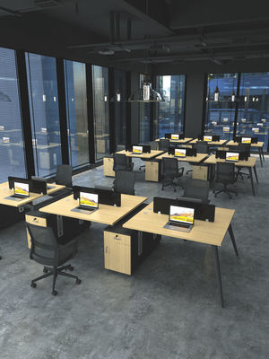 Station de travail personnalisable pour 4-6 personnes combinant bureau et chaise pour les locaux commerciaux