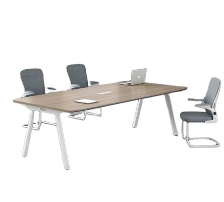 Taille personnalisée Pieds métalliques rectangulaires Table de réunion Table de réunion Table de conférence moderne