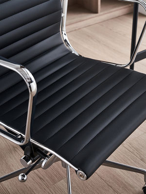 Chaise de bureau de hauteur réglable avec roues pivotantes et cuir synthétique en PU