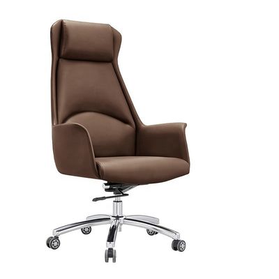 Chaise pivotante en cuir réglable en hauteur pour les négociations administratives de bureau et le patron