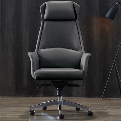 Chaise pivotante en cuir réglable en hauteur pour les négociations administratives de bureau et le patron