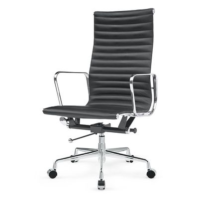 Chaise de bureau haute dos avec cuir technique et coton doux