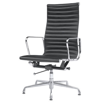 Chaise de bureau haute dos avec cuir technique et coton doux