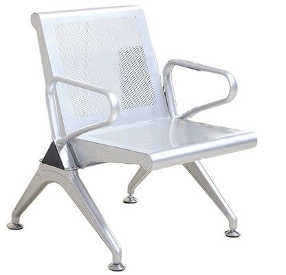 Chaise en cuir en acier inoxydable en métal moderne