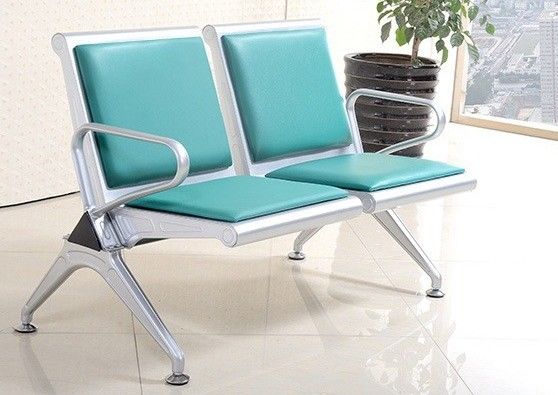 Chaise en cuir en acier inoxydable en métal moderne