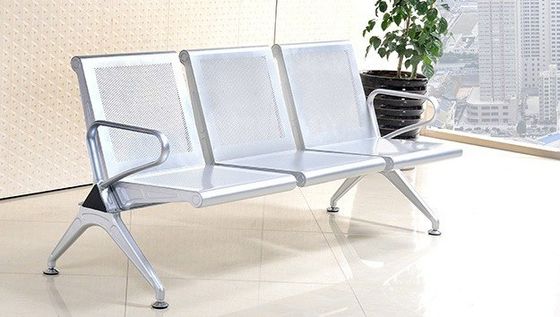 Chaise en cuir en acier inoxydable en métal moderne