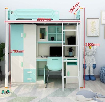 Hôtel Lit en acier avec des escaliers de bureau fournis par le client et meubles de chambre modernes