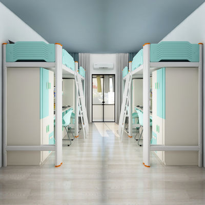 Hôtel Lit en acier avec des escaliers de bureau fournis par le client et meubles de chambre modernes