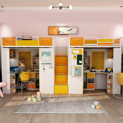 Meubles d'hôtel en métal étudiant simple double lit dortoir en fer avec armoire et bureau