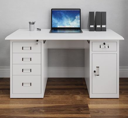 Meubles commerciaux bureau bureau bureau d'informatique en acier bureau unique avec tiroir à verrouillage durable