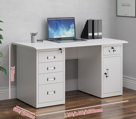 Meubles commerciaux bureau bureau bureau d'informatique en acier bureau unique avec tiroir à verrouillage durable