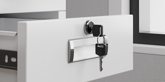 Meubles commerciaux bureau bureau bureau d'informatique en acier bureau unique avec tiroir à verrouillage durable