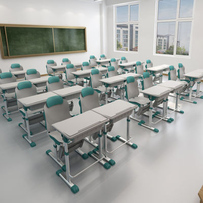 Conception moderne de l'étude reculée réglable bureau et chaise ensemble pour l'enseignement à domicile à l'école