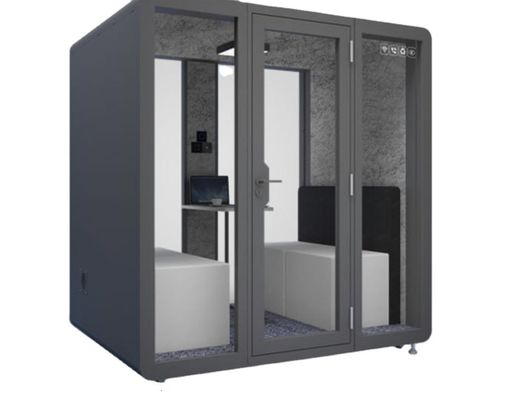 Salle insonorisée lumineuse de luxe mobile pour enregistrements de réunions et espace de vie privé