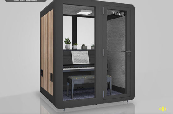 Salle insonorisée lumineuse de luxe mobile pour enregistrements de réunions et espace de vie privé