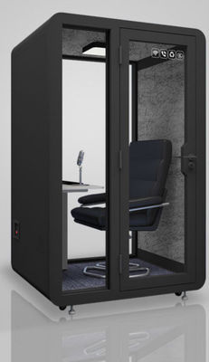 Salle insonorisée lumineuse de luxe mobile pour enregistrements de réunions et espace de vie privé