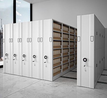 Armoire de dossiers manuelle mobile étagère intensive pour les archives fournies par le client