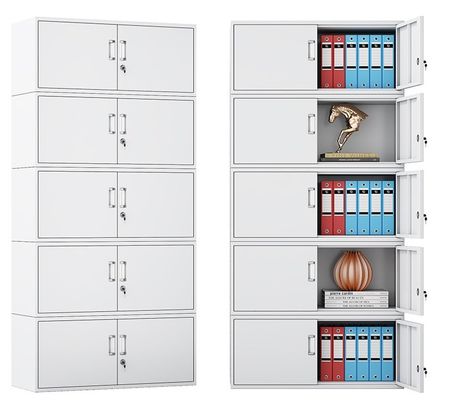 Armoire de rangement de meubles de bureau blanc moderne avec rangement en acier à plusieurs tiroirs et serrure