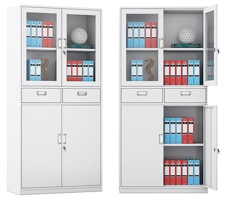 Armoire de rangement de meubles de bureau blanc moderne avec rangement en acier à plusieurs tiroirs et serrure