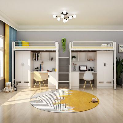 Emballage du courrier Y École moderne Dortoir Meubles de chambre à coucher Ensemble Loft Lit en métal avec bureau