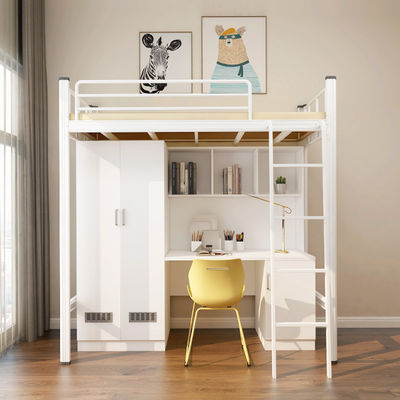 Emballage du courrier Y École moderne Dortoir Meubles de chambre à coucher Ensemble Loft Lit en métal avec bureau