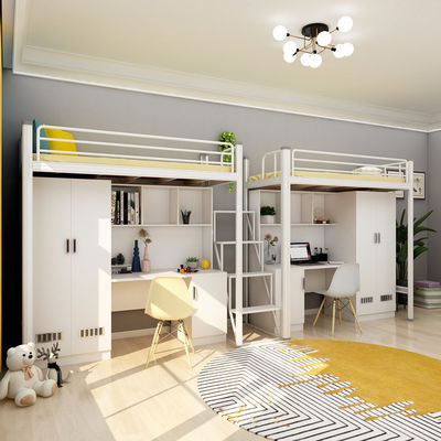 Emballage du courrier Y École moderne Dortoir Meubles de chambre à coucher Ensemble Loft Lit en métal avec bureau
