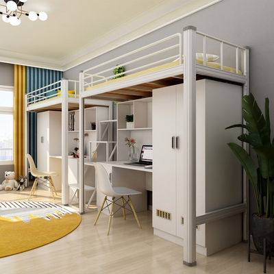Emballage du courrier Y École moderne Dortoir Meubles de chambre à coucher Ensemble Loft Lit en métal avec bureau
