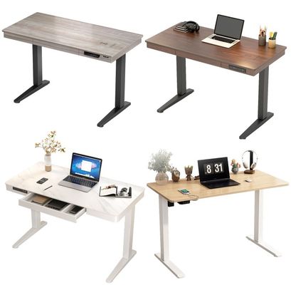 Bureau de bureau unique pour bureau debout et ordinateur portable gratuit Moins de 50 dB de bruit en acier inoxydable