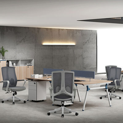 Chaise de bureau de travail exécutif à appuie-bras fixe avec conception ergonomique en acier inoxydable et en maille