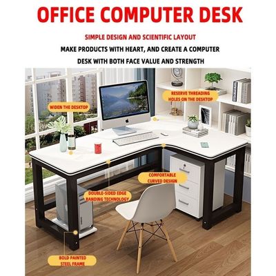 Bureau d'ordinateur de bureau avec forme convertible en L et couleurs personnalisées