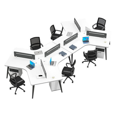 Zone de travail ouverte moderne bureaux avec bureau personnalisable et 2 / 4 / 6 sièges