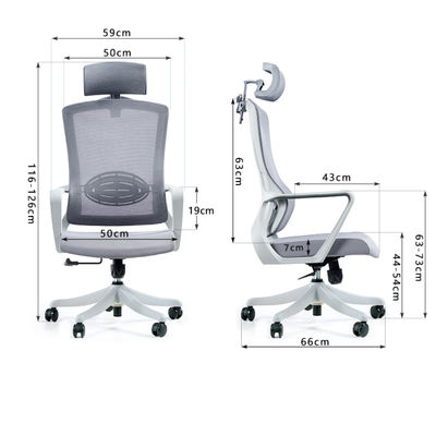 Chaise de bureau reculée en aluminium ergonomique sur mesure avec repose-pieds pour le style contemporain