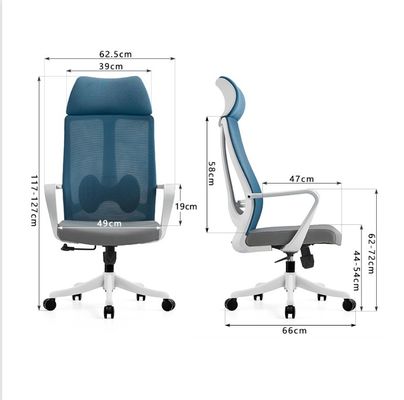 Chaise de bureau en tissu moderne Big Boss avec support lombaire réglable et base métallique