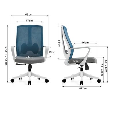 Chaise de bureau en tissu moderne Big Boss avec support lombaire réglable et base métallique