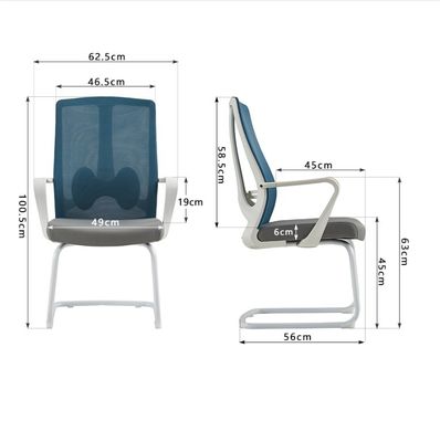Chaise de bureau en tissu moderne Big Boss avec support lombaire réglable et base métallique