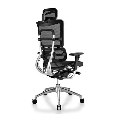 Chaise ergonomique pivotante réglable à dos élevé à base d'aluminium pour mobilier de bureau