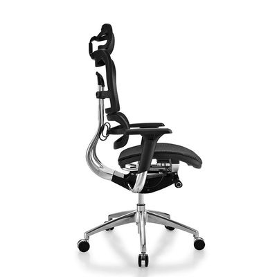 Chaise ergonomique pivotante réglable à dos élevé à base d'aluminium pour mobilier de bureau