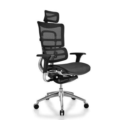 Chaise ergonomique pivotante réglable à dos élevé à base d'aluminium pour mobilier de bureau