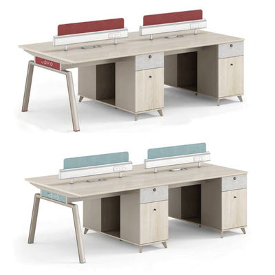 Meubles de bureau 4 personnes Table du personnel avec poste de travail modulaire et tiroir