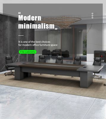 OEM ODM OUI Table de réunion en bois moderne noir pour le mobilier de bureau et la négociation