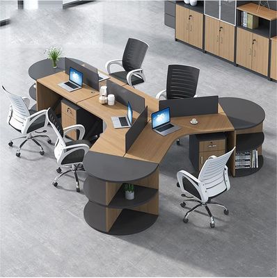 Meubles de bureau simples et modernes Combinaison de coin Table du personnel pour 3/6 personnes