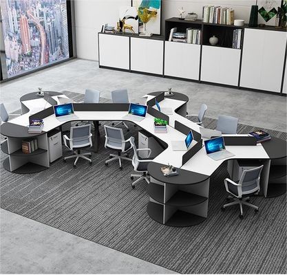 Meubles de bureau simples et modernes Combinaison de coin Table du personnel pour 3/6 personnes