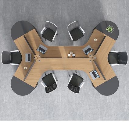 Meubles de bureau simples et modernes Combinaison de coin Table du personnel pour 3/6 personnes