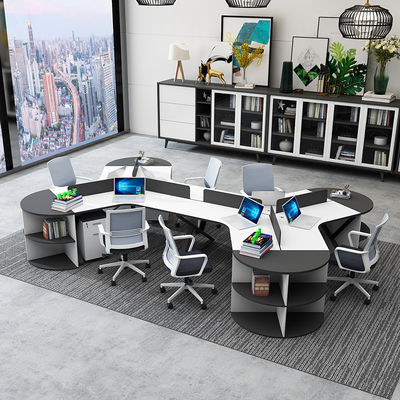 3/6 Station de travail pour personne Meubles de bureau modernes simples avec chaise de bureau et écrans