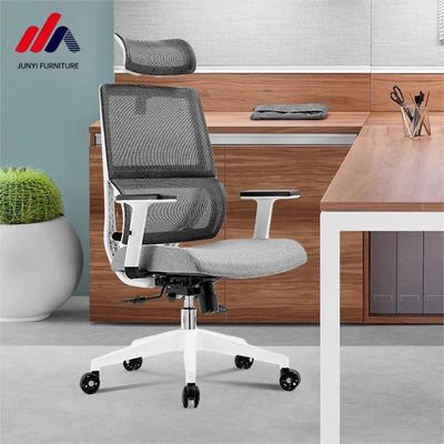 Chaise de bureau en maille et en tissu gris avec base en aluminium La solution de siège ergonomique ultime