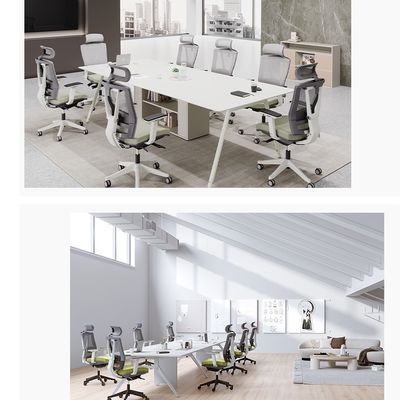 Chaise de bureau pivotante moderne bleu et noir pour poste de travail ergonomique