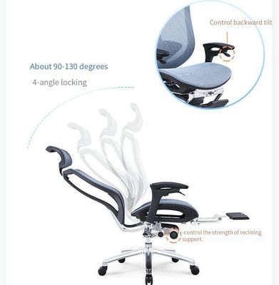 Chaise de bureau ergonomique à dos en maille avec cadre en aluminium et siège confortable
