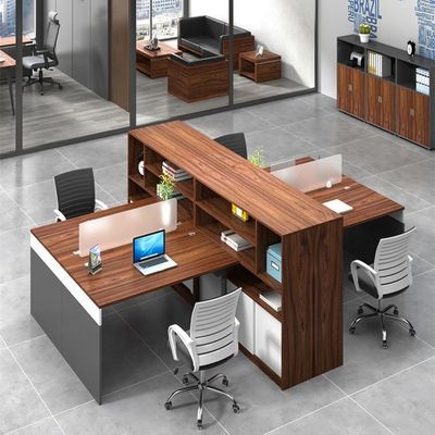 Station de travail de bureau de style moderne avec conception modulaire ouverte et matériau MFC