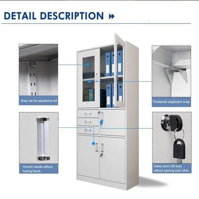 Armoire de dossiers de stockage de bureau avec structure de démontage et matériau en acier inoxydable