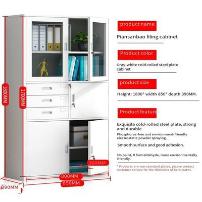 Armoire de dossiers de stockage de bureau avec structure de démontage et matériau en acier inoxydable